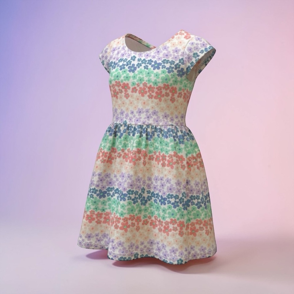 Floral Multicolor Kids Dress sz 4T